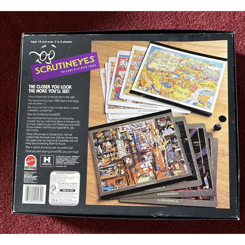 Vintage Scrutineyes Board Game 1992 New Open Box Never Played
